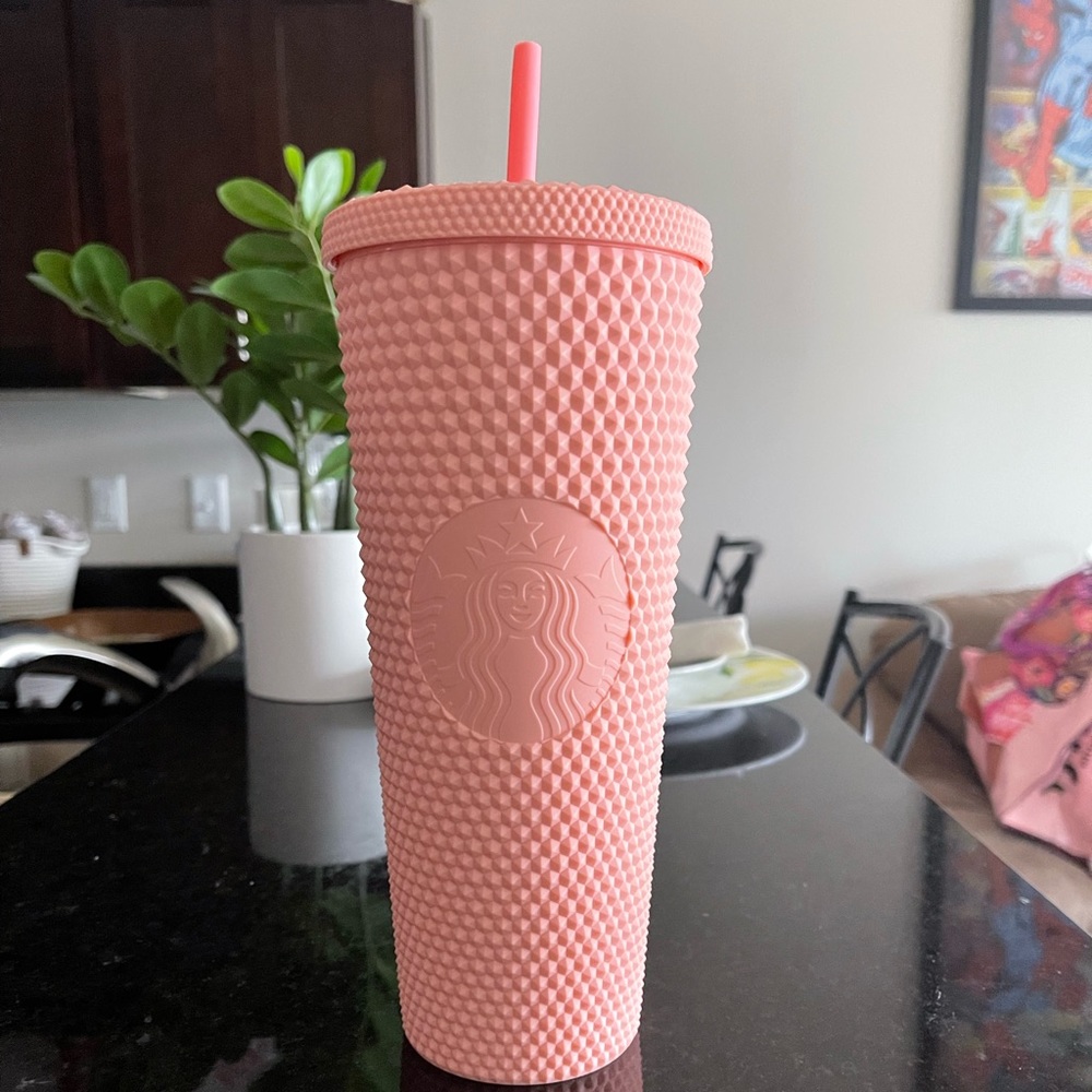 Pink matte Starbucks cup